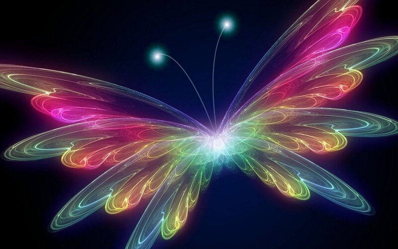 colorful butterfly with glowing wings