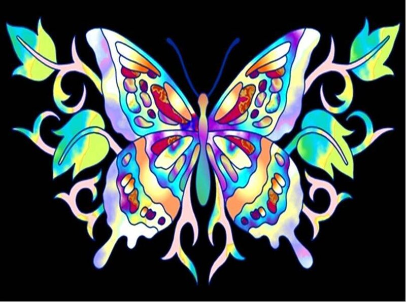 colorful butterfly with leaves