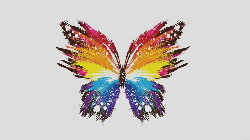 Colorful Butterfly — Yellow, Vibrant, Digital Art