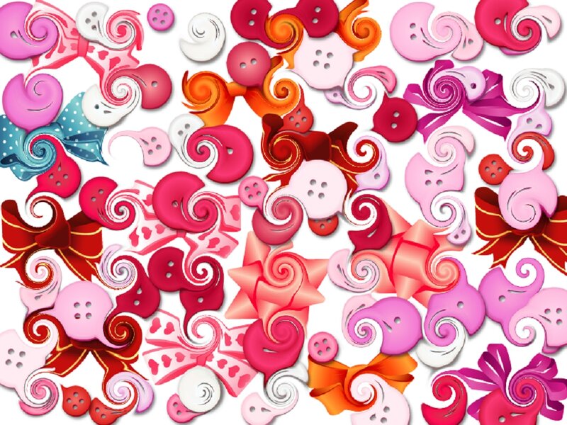 Colorful Buttons and Bows