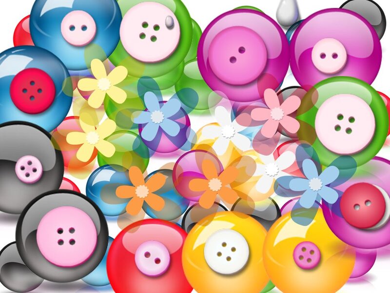 Colorful Buttons and Flowers