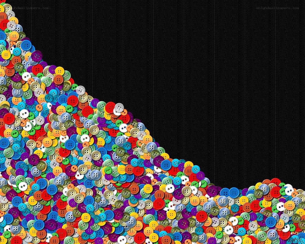 Colorful buttons on black background