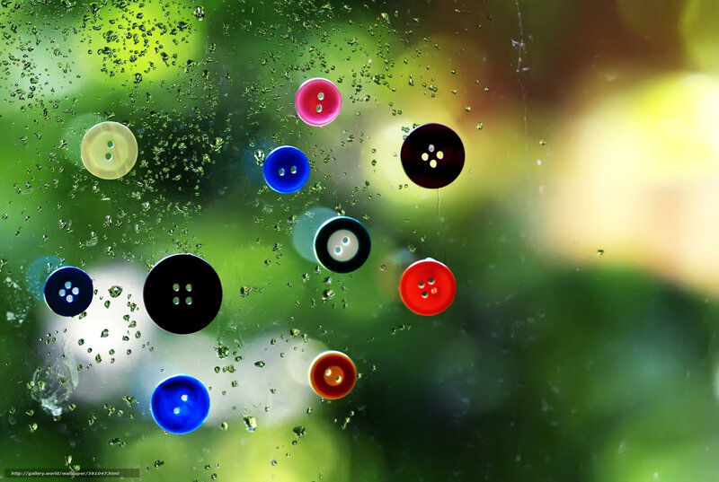 Colorful Buttons on Glass — Green, Calm