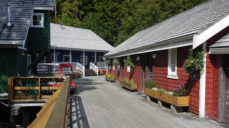 Colorful Cabins on Dock