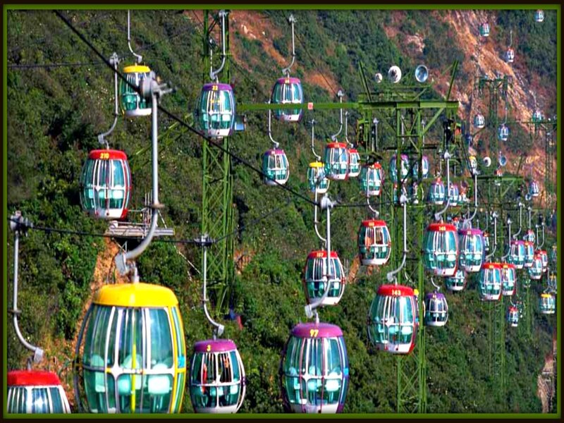 Colorful Cable Cars
