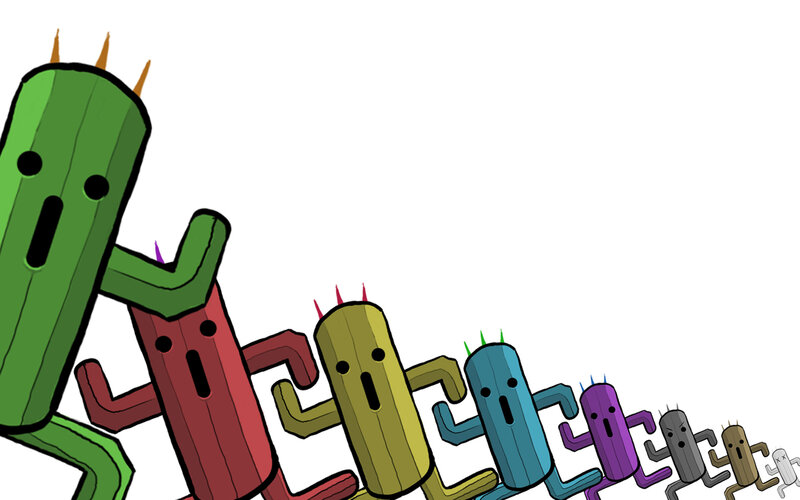 colorful cactus characters