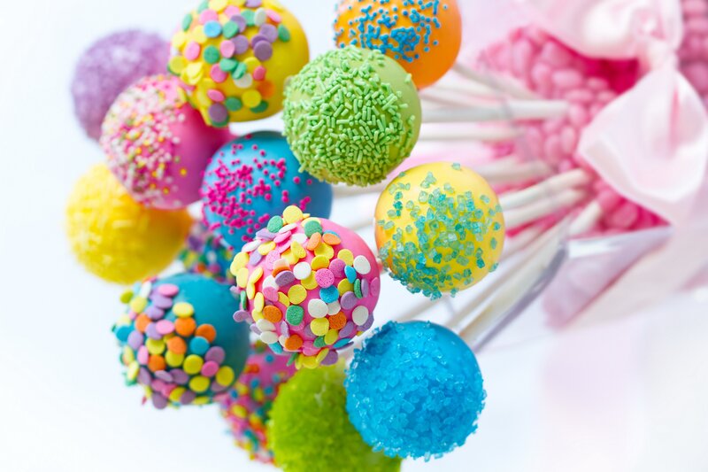 Colorful Cake Pops — Pink, Festive, Photograph