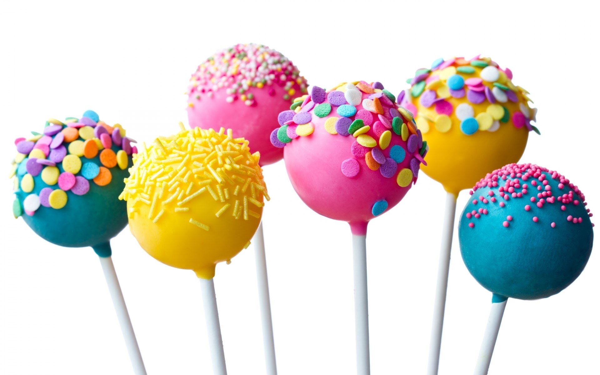 Colorful cake pops with sprinkles
