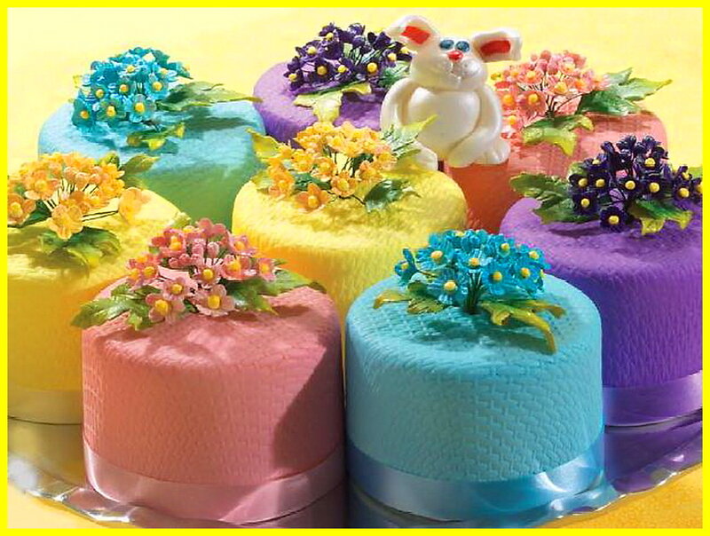 Colorful Cakes with Flowers