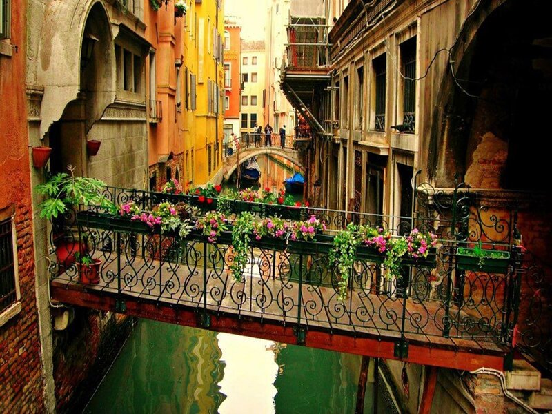 Colorful Canal Bridge