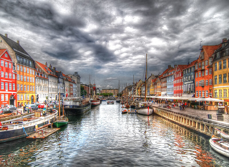 Colorful Canal Houses — Red