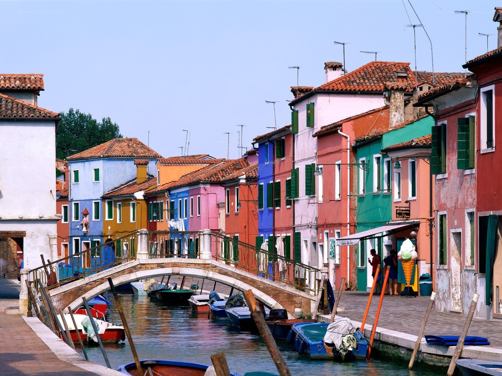 Colorful canal in Burano