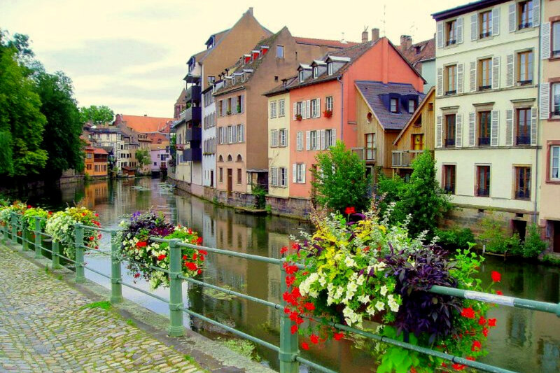 Colorful canal in Strasbourg