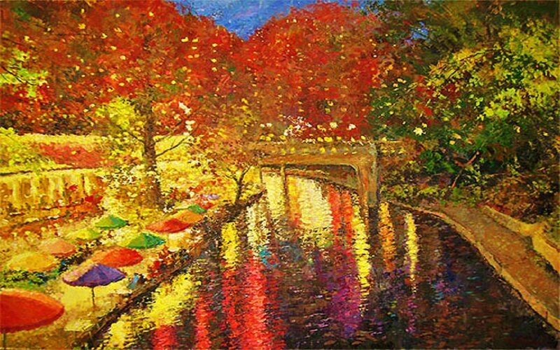 Colorful Canal Scene