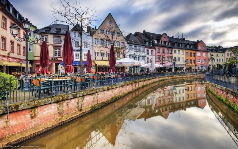Colorful canal town in Germany