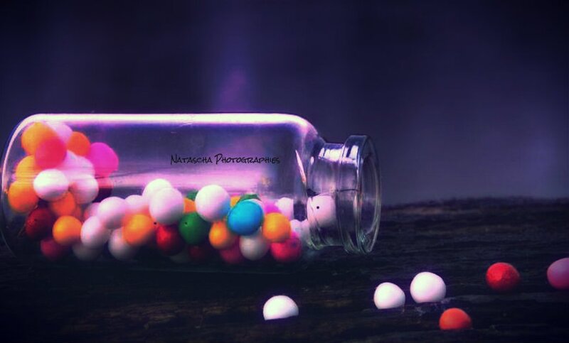 Colorful Candies in Bottle