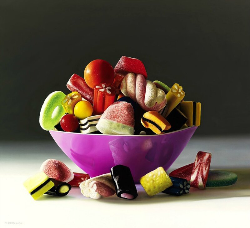 Colorful Candies in Bowl — Purple