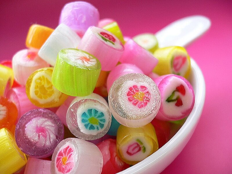 Colorful Candies in Bowl