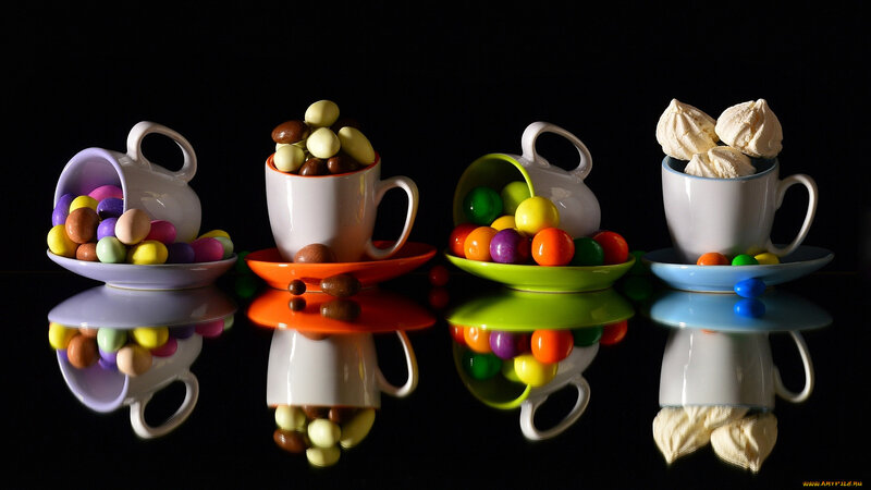 Colorful Candies in Cups