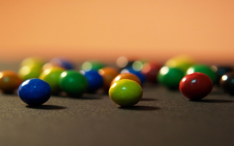 Colorful candies on a surface
