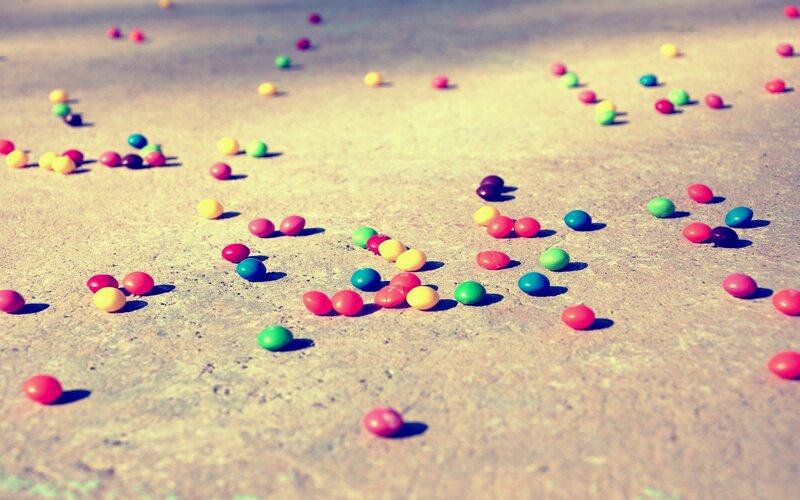 Colorful Candies on Ground — Yellow