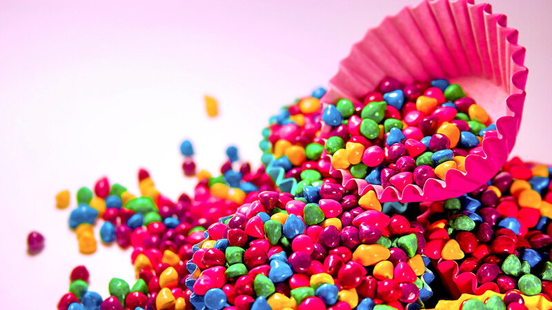 Colorful Candies Spilling — Pink