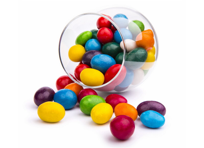 Colorful Candies Spilling — Yellow
