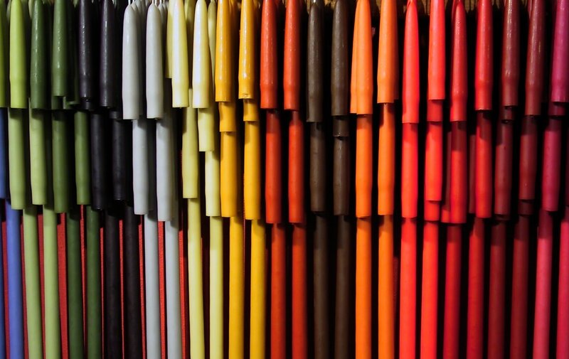 Colorful candle display