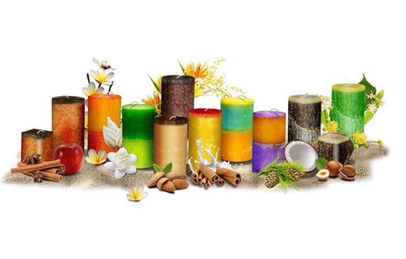 Colorful Candles and Spices