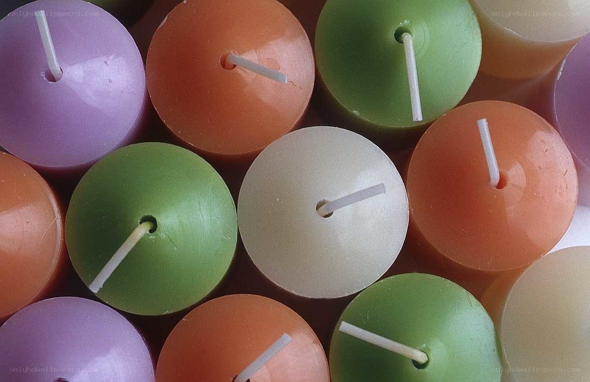 Colorful candles close-up