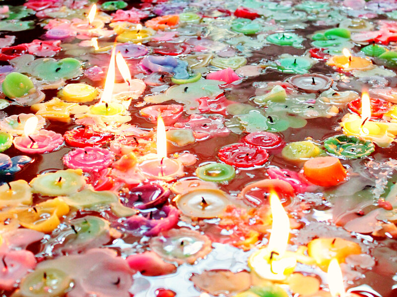Colorful Candles Floating