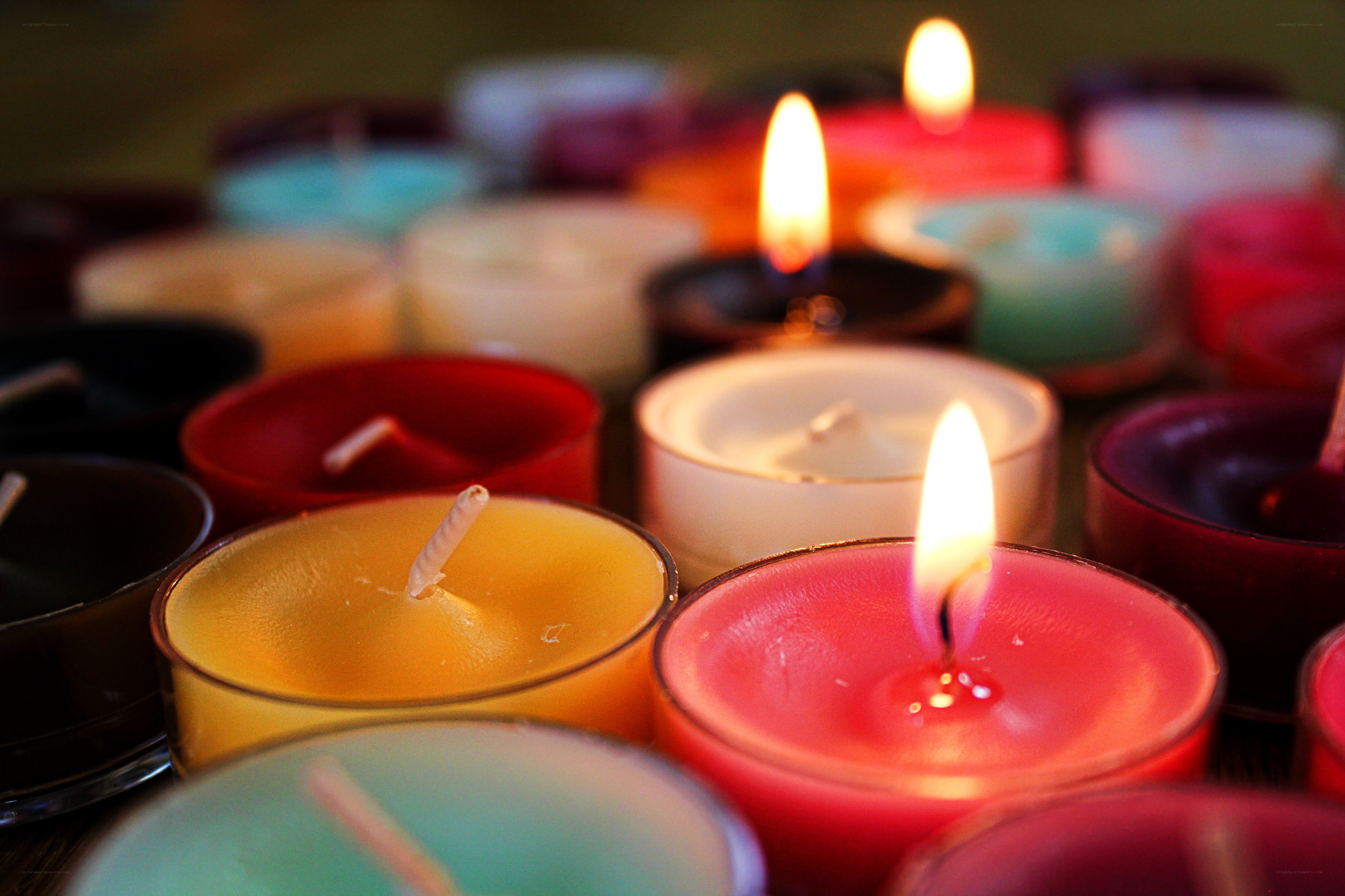 Colorful candles in a circle