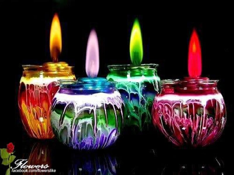 Colorful Candles in Jars — Red