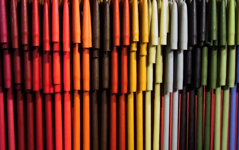 Colorful Candles in Rows