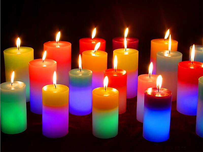 Colorful Candles Lit — Red