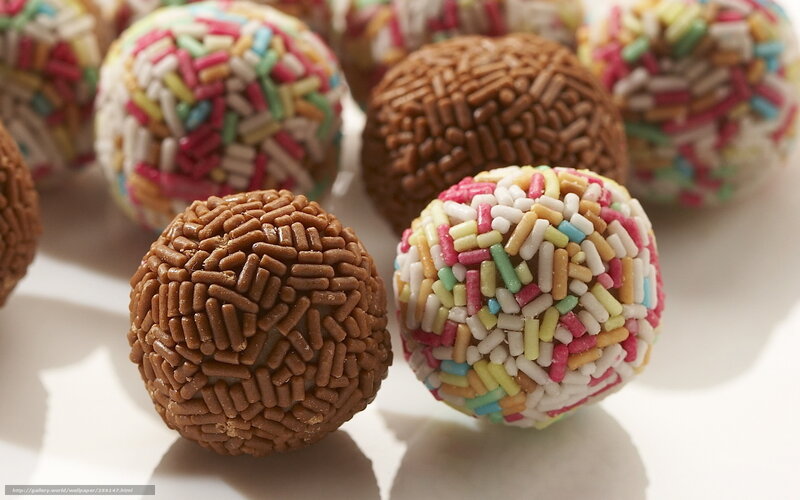 Colorful Candy-coated Truffles — Brown