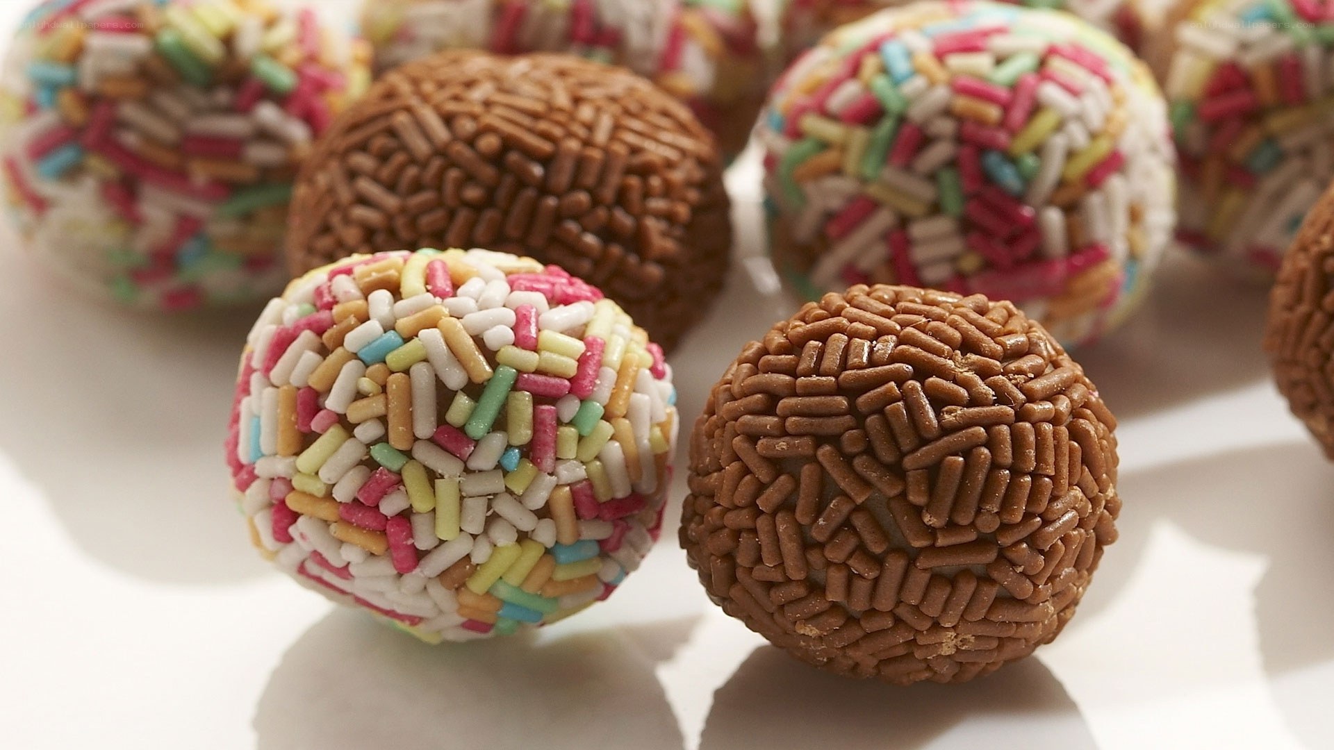 Colorful candy-coated truffles