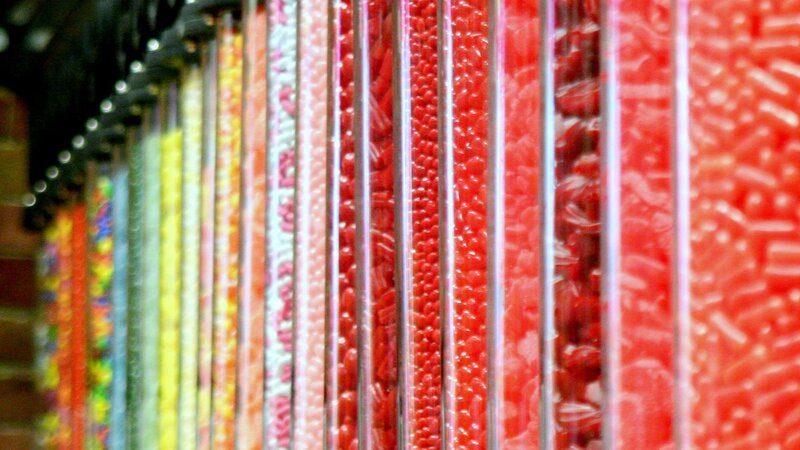 Colorful candy dispensers