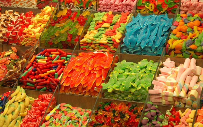 Colorful candy display