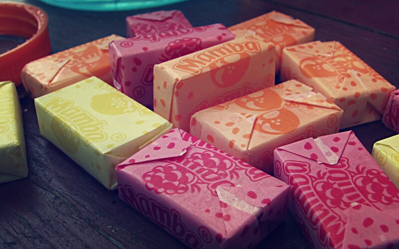 Colorful candy packages
