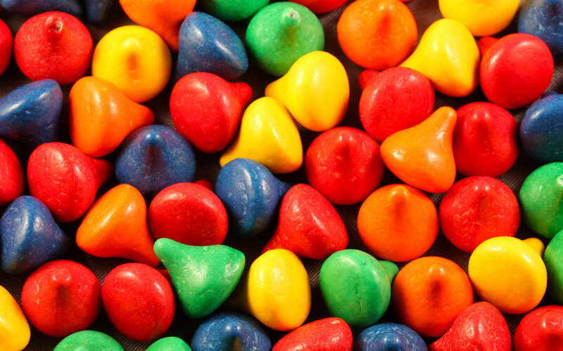 Colorful candy pieces