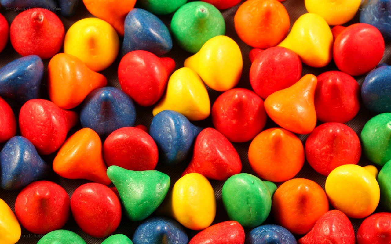 Colorful candy pieces