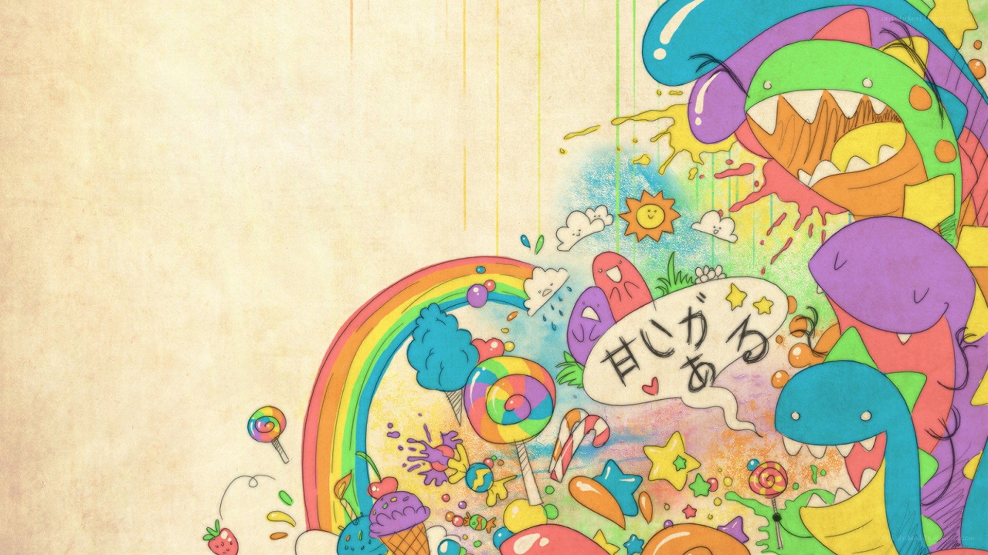 colorful candy world illustration