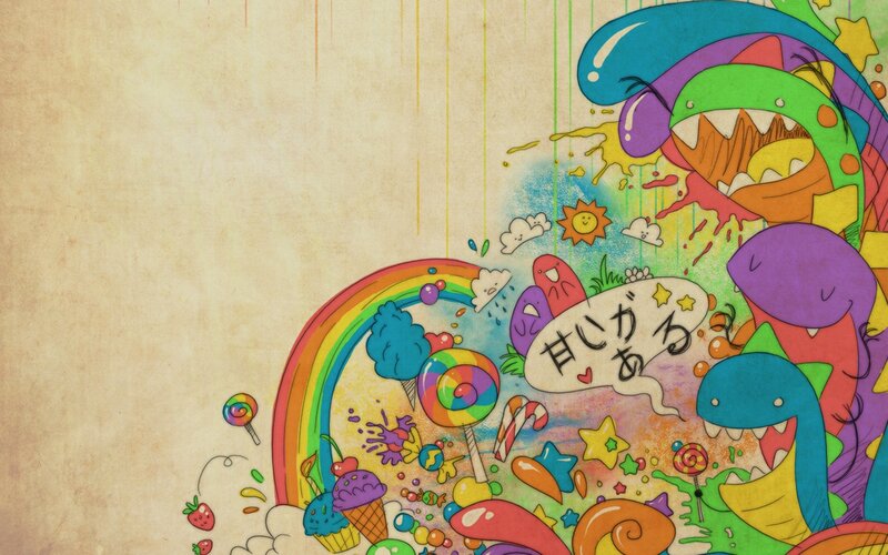 colorful candy world illustration