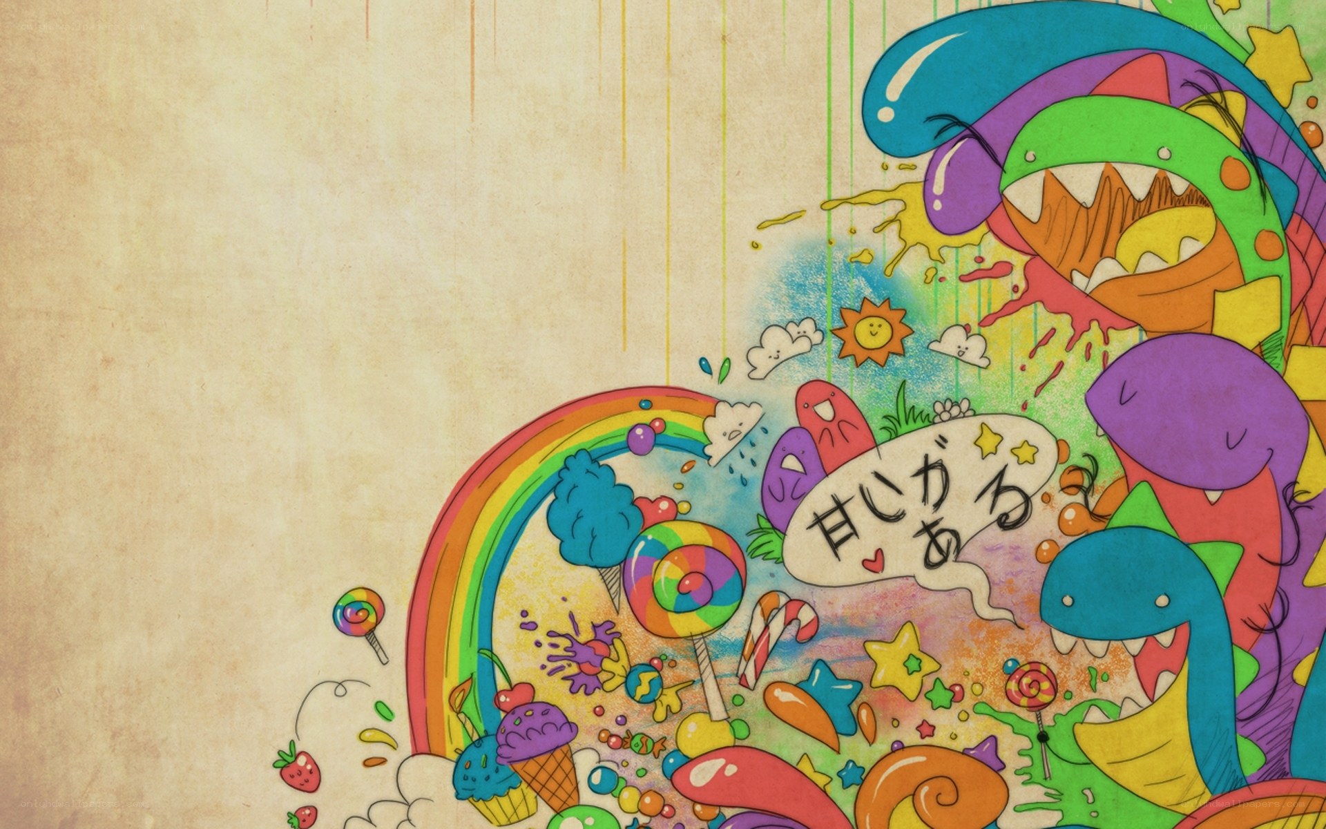 colorful candy world illustration
