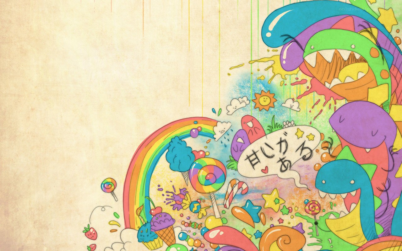 colorful candy world illustration