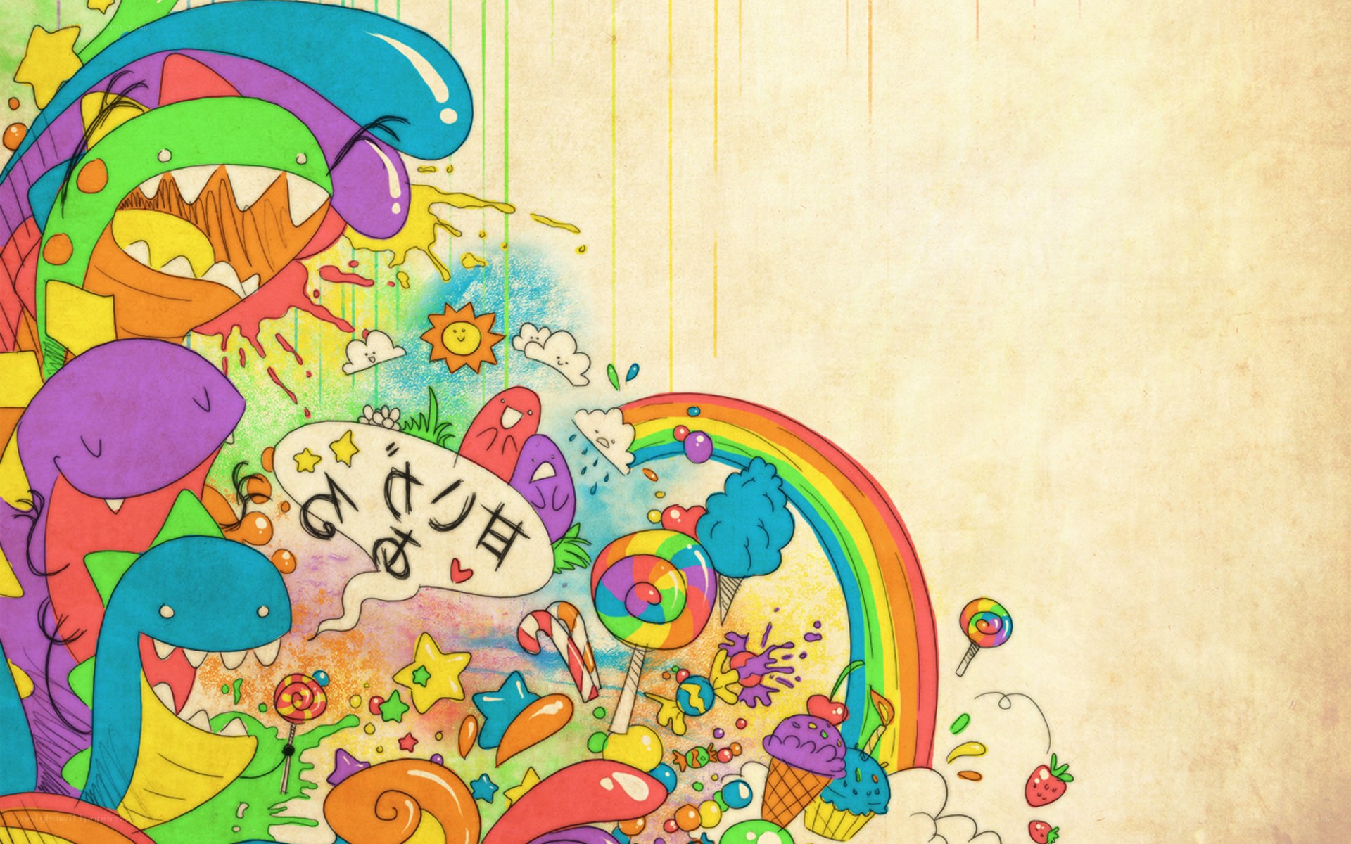 Colorful candy world illustration