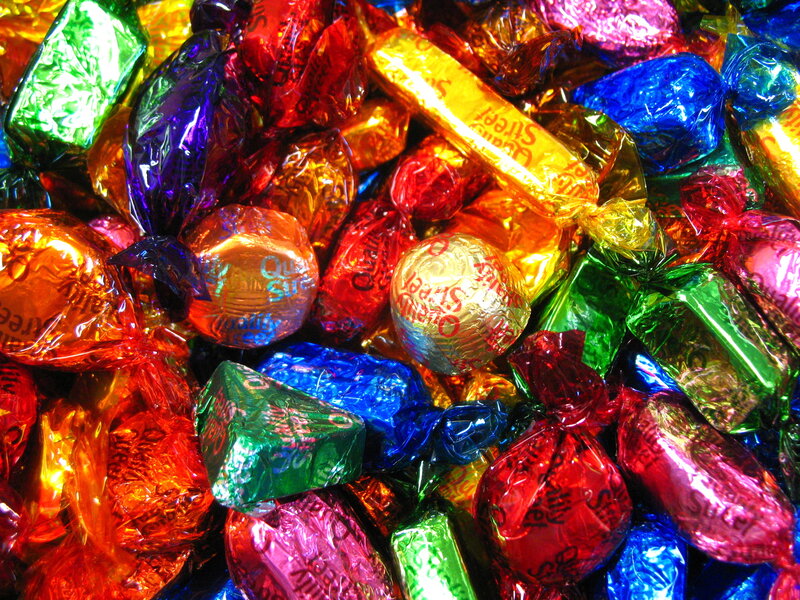 Colorful candy wrappers