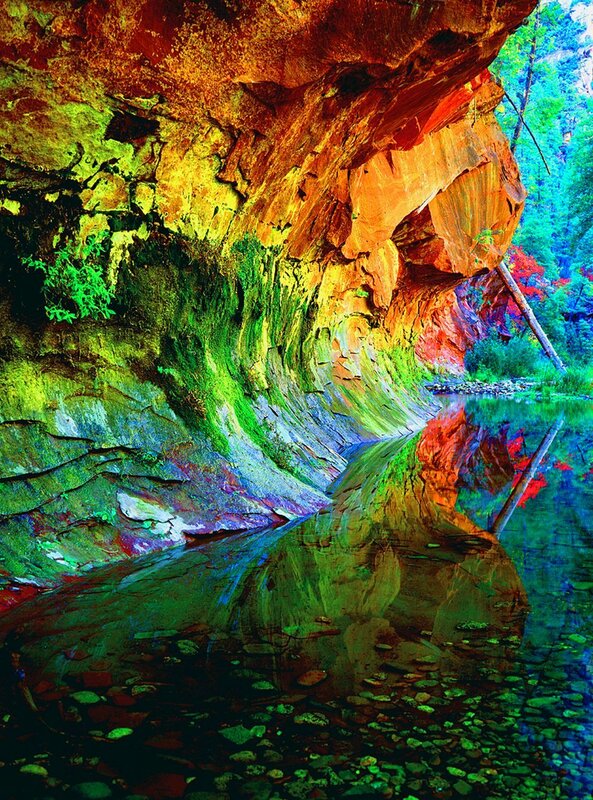 Colorful canyon reflection