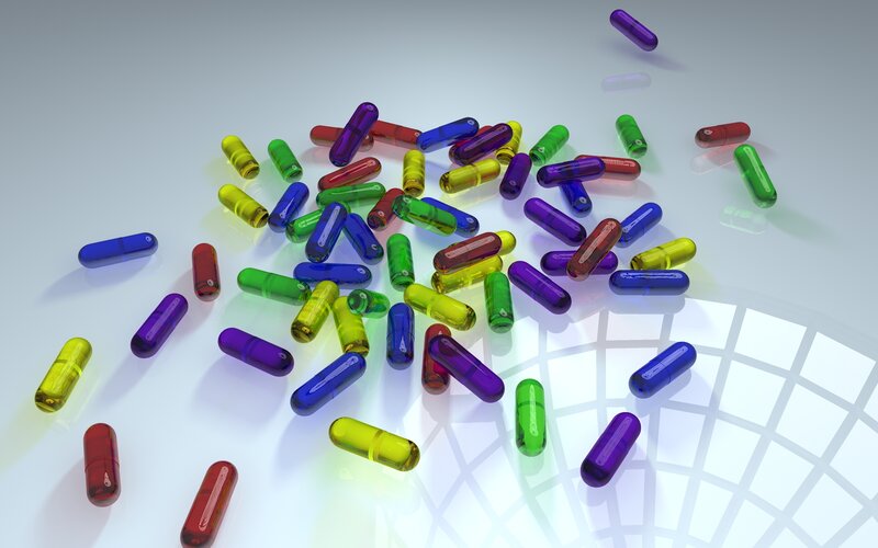 Colorful Capsules Scattered